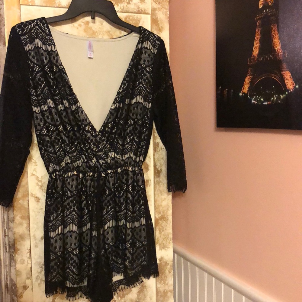 Black & Cream Romper